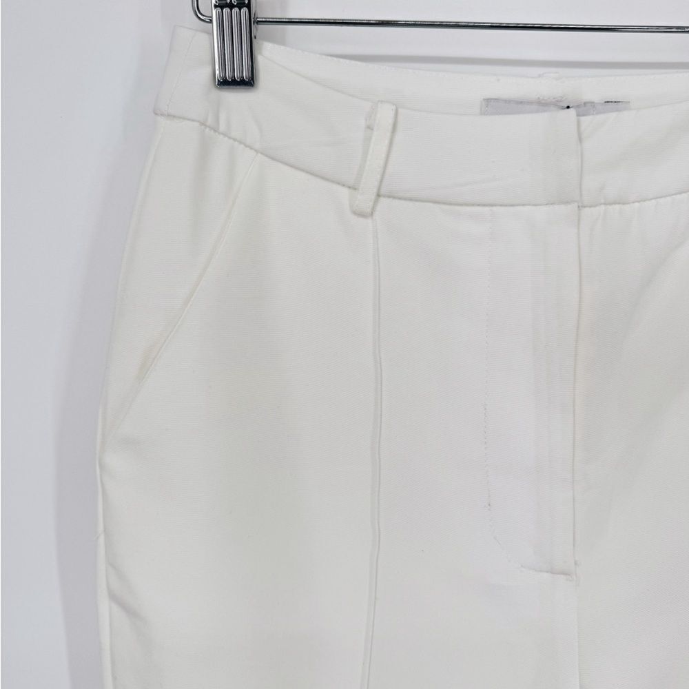 Club L London Count Me In White Tailored Feather Trim Trousers Sz‎ 2 NWT - Picture 9 of 14